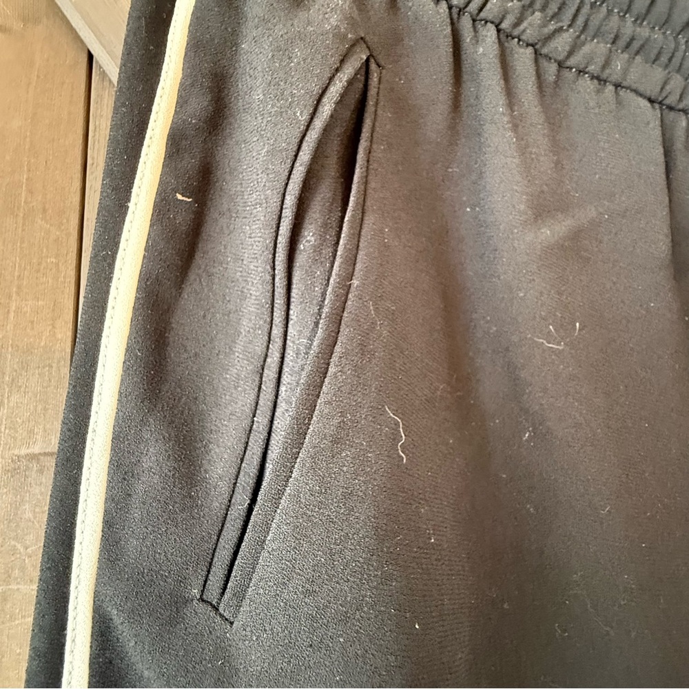 BCBGMaxAzria Black Jogger Pants with White Side Stripes - Picture 4 of 9